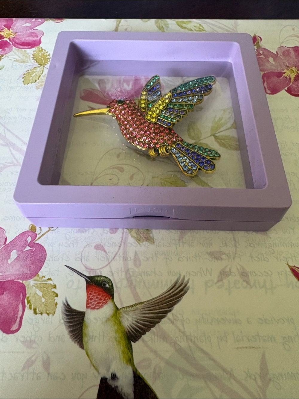 Colorful Multicolor Hummingbird Bird Brooch Pin - Picture 2 of 9